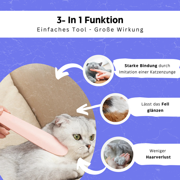 Katzenzungen-Kamm - imitiert eine echte Katzenzunge - Katzenputz® von KleineKatze™