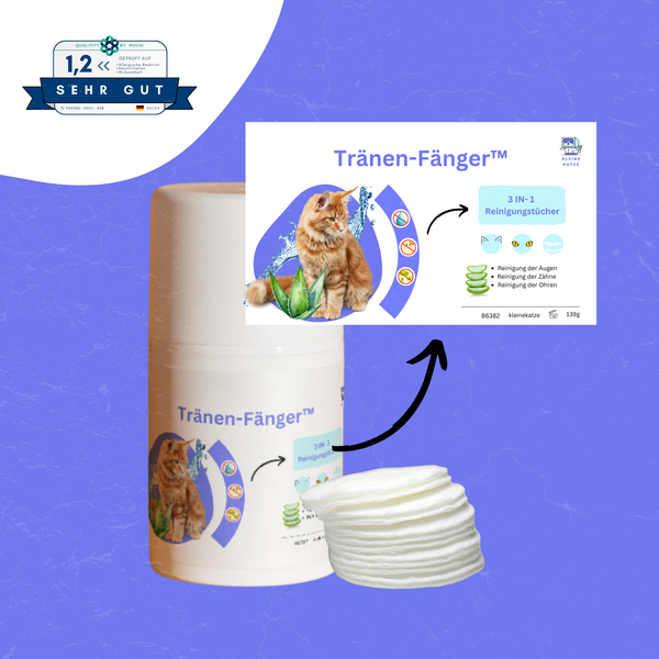 Tierfreundliche Feuchttücher für Katzen - Tränenfänger® von KleineKatze™
